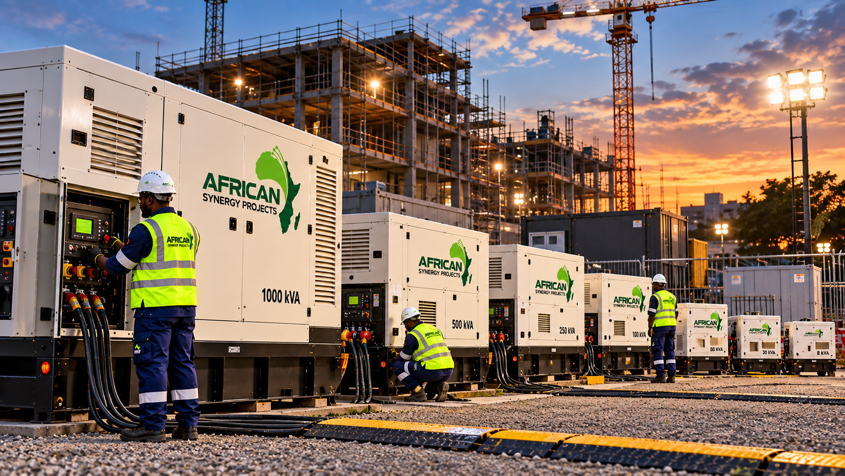 Generator hire from 8 kVA to 1000 kVA — mobile and static