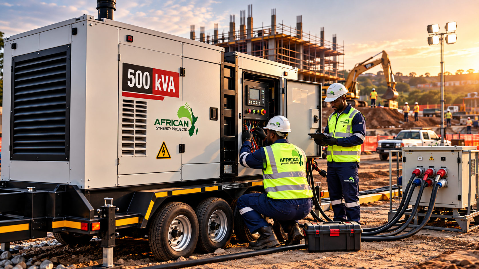 500 kVA generator hire for a construction site in KwaZulu-Natal